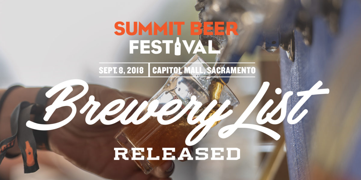 Brewery List Released for the California Craft Beer Summit Beer Festival!